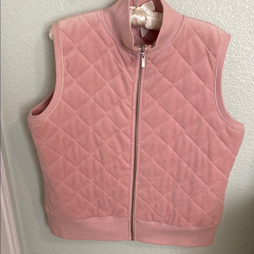 Pink Quilted Sleeveless Vest